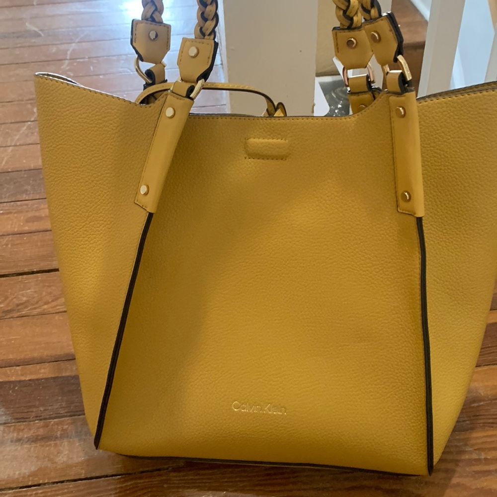 Calvin Klein Yellow NWOT Shelly Rocky Road Novelty Tote